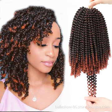 Hot sell 8'  spring twist Synthetic Hair Extension grey spring twist synthetic crochet braids bundle hair